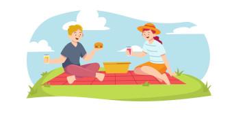 Zdjęcie przedstawiające dzieci na pikniku