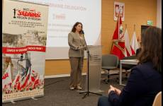 Sylwia Krawczyk, p.o. Okręgowego Inspektora Pracy w Bydgoszczy podczas przemówienia na Walnym Zebraniu Delegatów NSZZ „Solidarność” Regionu Bydgoskiego