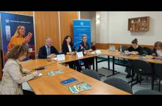 Konferencja prasowa z udziałem kierownictwa Okręgowego Inspektoratu w Bydgoszczy. Od lewej: Grzegorz Meler, Sylwia Krawczyk i Magdalena Araczewska