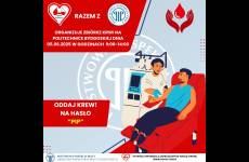 Plakat promujący akcję oddania krwi